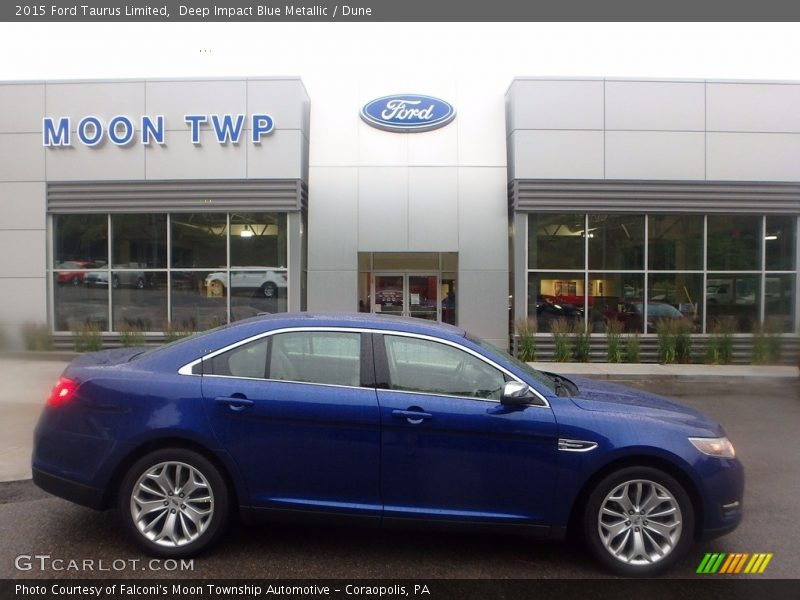 Deep Impact Blue Metallic / Dune 2015 Ford Taurus Limited