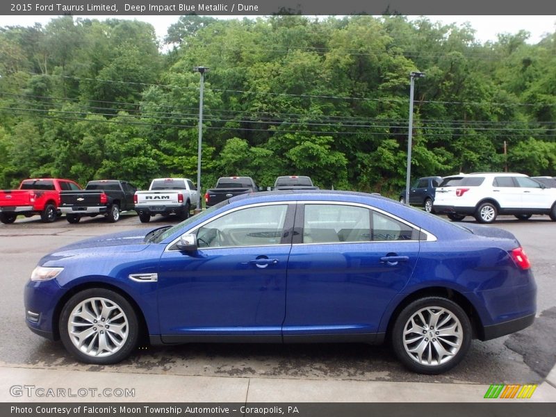 Deep Impact Blue Metallic / Dune 2015 Ford Taurus Limited