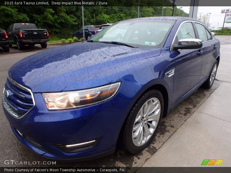 Deep Impact Blue Metallic / Dune 2015 Ford Taurus Limited