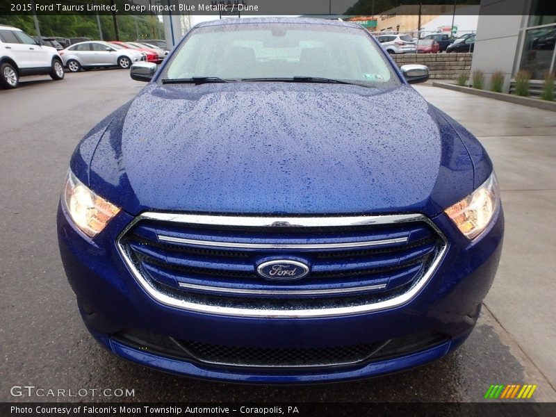 Deep Impact Blue Metallic / Dune 2015 Ford Taurus Limited
