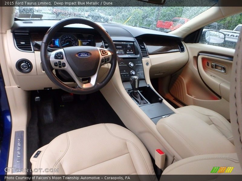 Deep Impact Blue Metallic / Dune 2015 Ford Taurus Limited