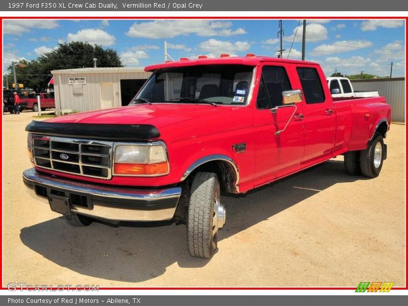 Vermillion Red / Opal Grey 1997 Ford F350 XL Crew Cab Dually