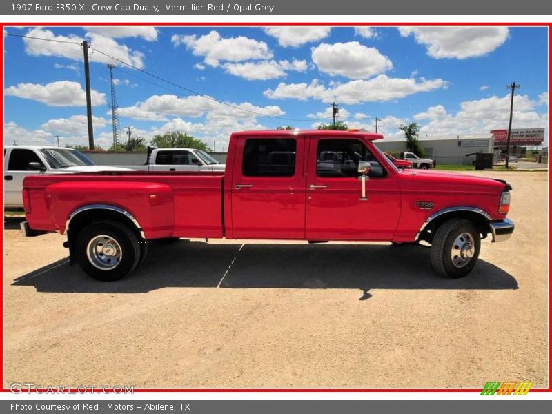 Vermillion Red / Opal Grey 1997 Ford F350 XL Crew Cab Dually