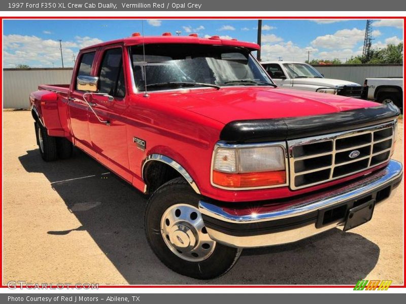 Vermillion Red / Opal Grey 1997 Ford F350 XL Crew Cab Dually
