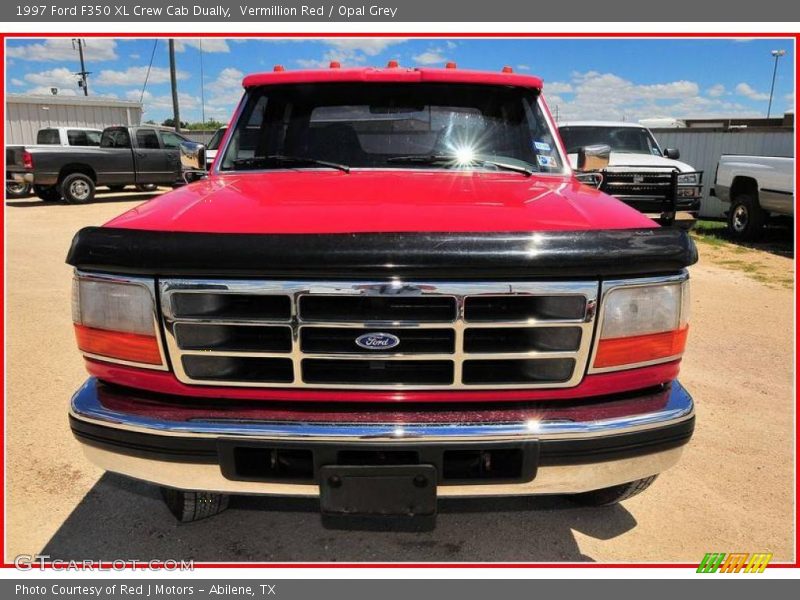 Vermillion Red / Opal Grey 1997 Ford F350 XL Crew Cab Dually