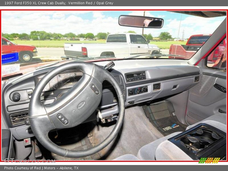 Vermillion Red / Opal Grey 1997 Ford F350 XL Crew Cab Dually