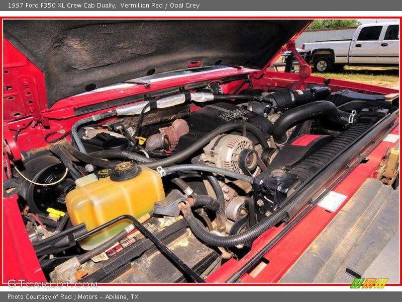 Vermillion Red / Opal Grey 1997 Ford F350 XL Crew Cab Dually