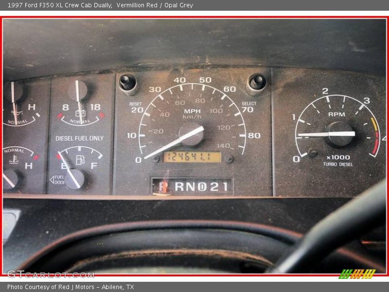 Vermillion Red / Opal Grey 1997 Ford F350 XL Crew Cab Dually