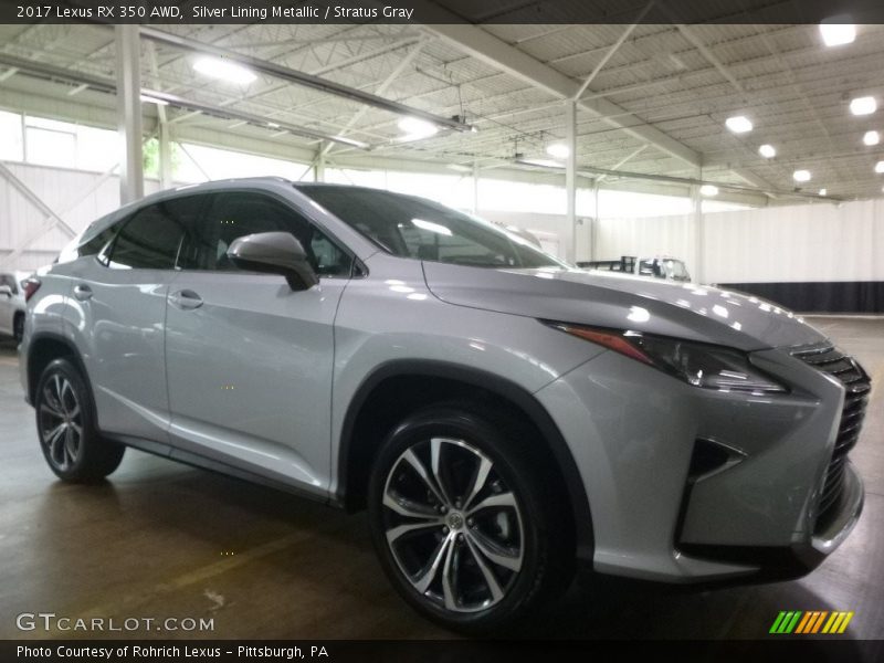 Silver Lining Metallic / Stratus Gray 2017 Lexus RX 350 AWD