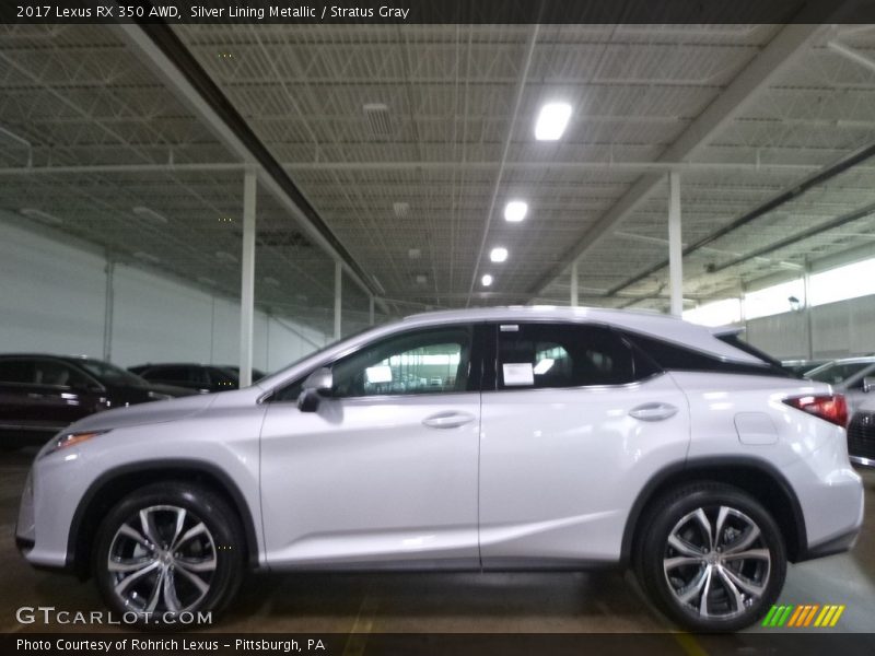 Silver Lining Metallic / Stratus Gray 2017 Lexus RX 350 AWD