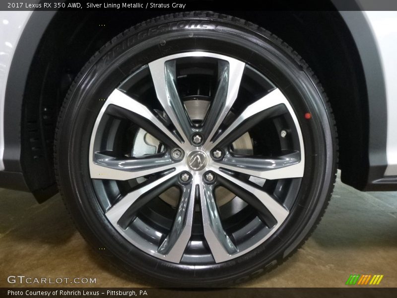 Silver Lining Metallic / Stratus Gray 2017 Lexus RX 350 AWD