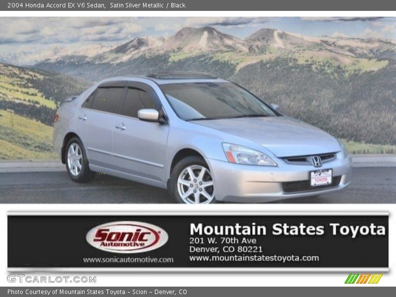 Satin Silver Metallic / Black 2004 Honda Accord EX V6 Sedan