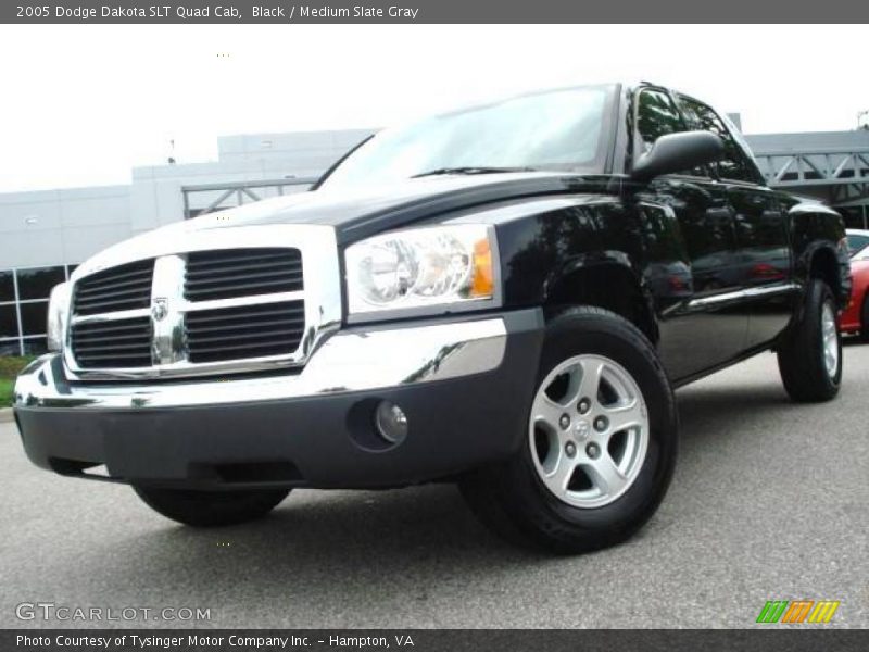 Black / Medium Slate Gray 2005 Dodge Dakota SLT Quad Cab