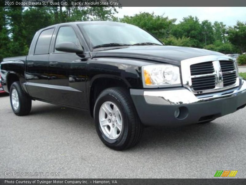 Black / Medium Slate Gray 2005 Dodge Dakota SLT Quad Cab
