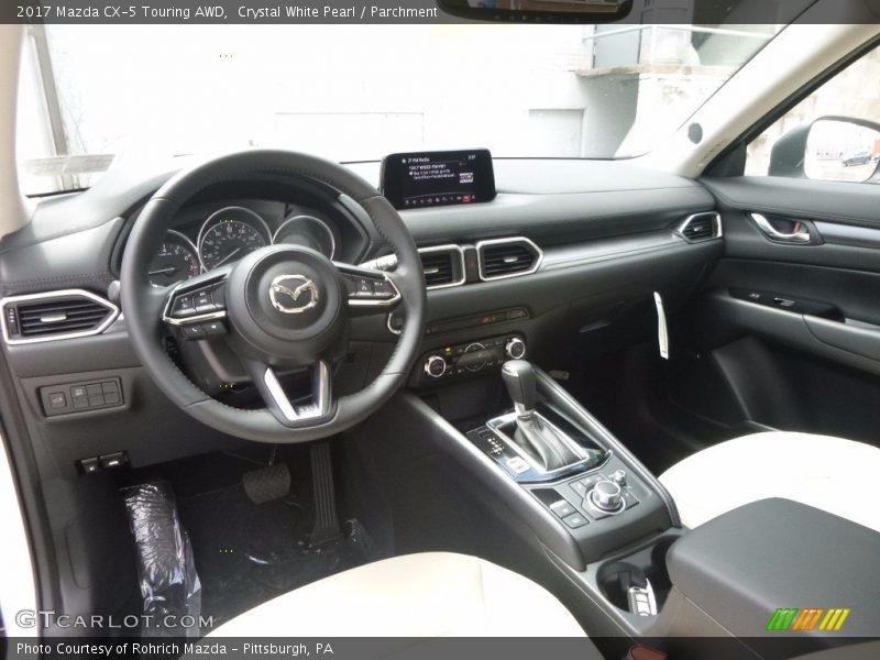 Crystal White Pearl / Parchment 2017 Mazda CX-5 Touring AWD