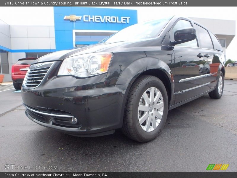 Brilliant Black Crystal Pearl / Dark Frost Beige/Medium Frost Beige 2013 Chrysler Town & Country Touring