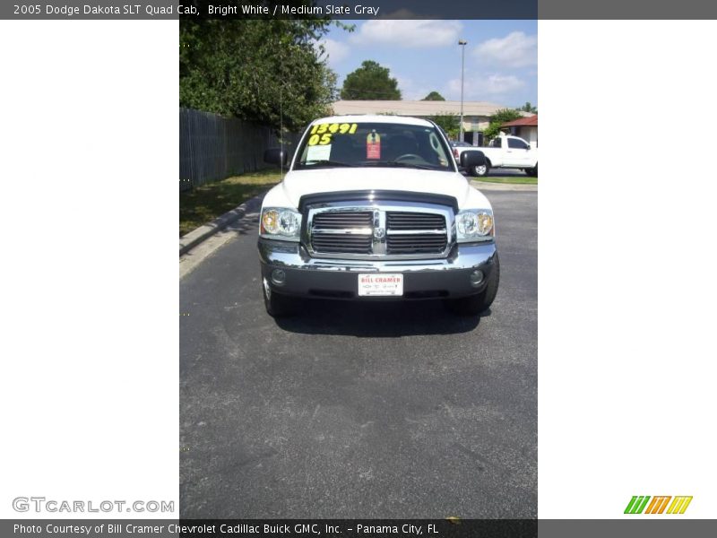 Bright White / Medium Slate Gray 2005 Dodge Dakota SLT Quad Cab