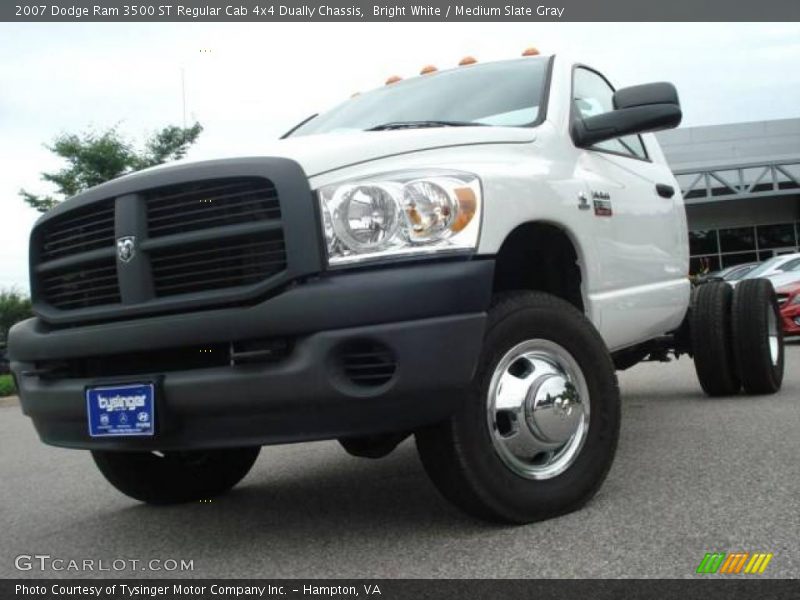 Bright White / Medium Slate Gray 2007 Dodge Ram 3500 ST Regular Cab 4x4 Dually Chassis