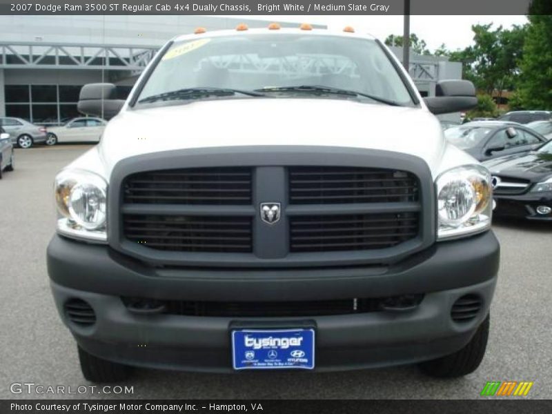 Bright White / Medium Slate Gray 2007 Dodge Ram 3500 ST Regular Cab 4x4 Dually Chassis