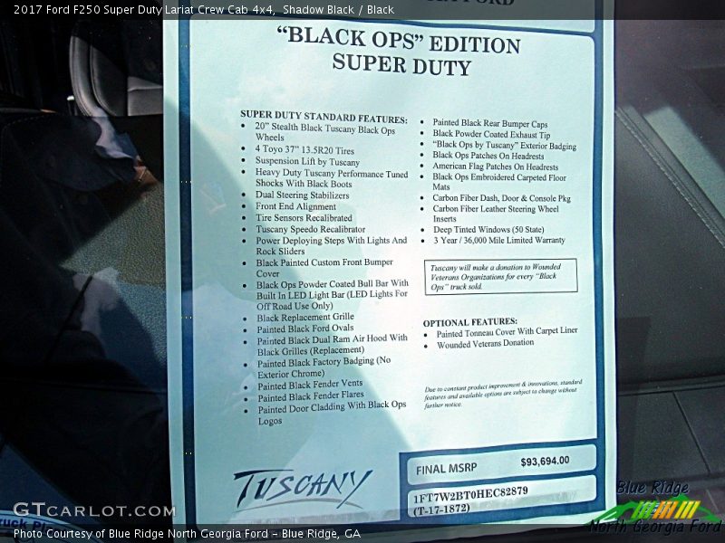 Shadow Black / Black 2017 Ford F250 Super Duty Lariat Crew Cab 4x4