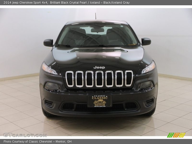 Brilliant Black Crystal Pearl / Iceland - Black/Iceland Gray 2014 Jeep Cherokee Sport 4x4