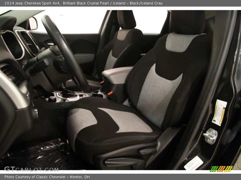 Brilliant Black Crystal Pearl / Iceland - Black/Iceland Gray 2014 Jeep Cherokee Sport 4x4
