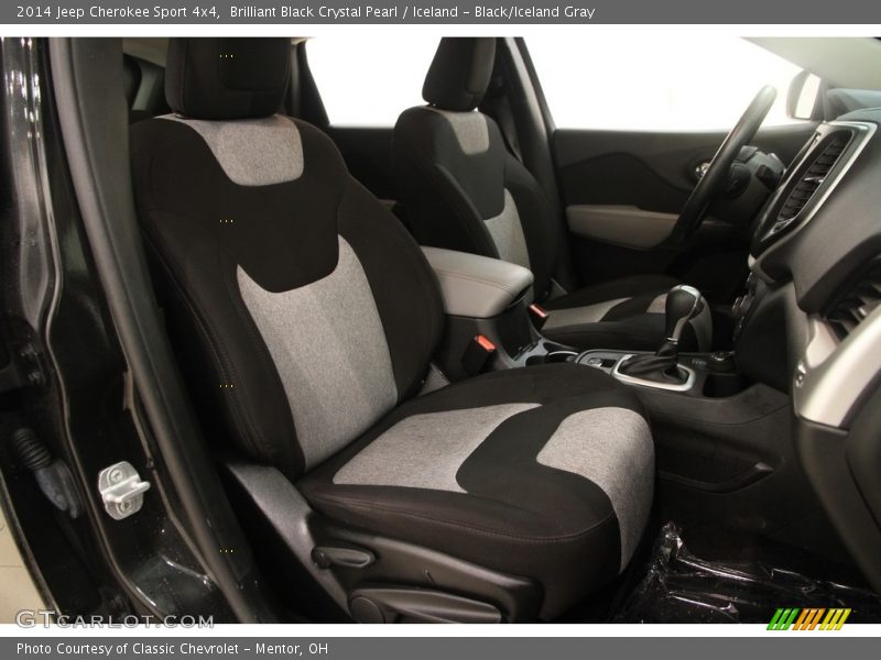 Brilliant Black Crystal Pearl / Iceland - Black/Iceland Gray 2014 Jeep Cherokee Sport 4x4