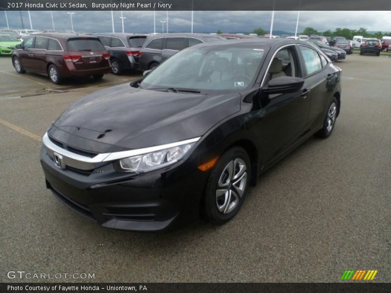 Burgundy Night Pearl / Ivory 2017 Honda Civic LX Sedan