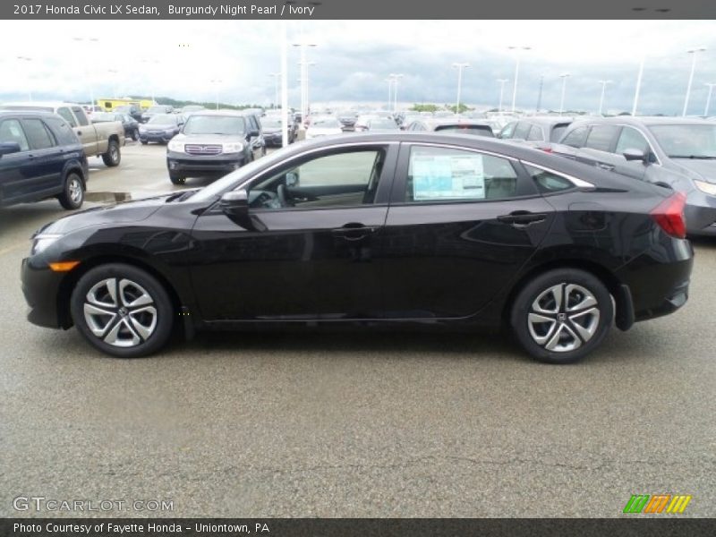 Burgundy Night Pearl / Ivory 2017 Honda Civic LX Sedan