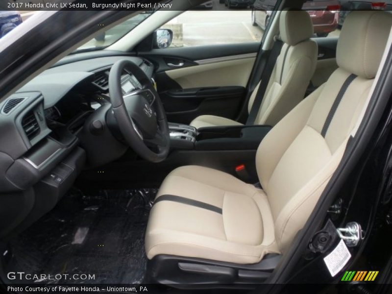 Burgundy Night Pearl / Ivory 2017 Honda Civic LX Sedan