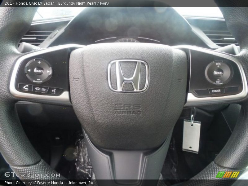 Burgundy Night Pearl / Ivory 2017 Honda Civic LX Sedan