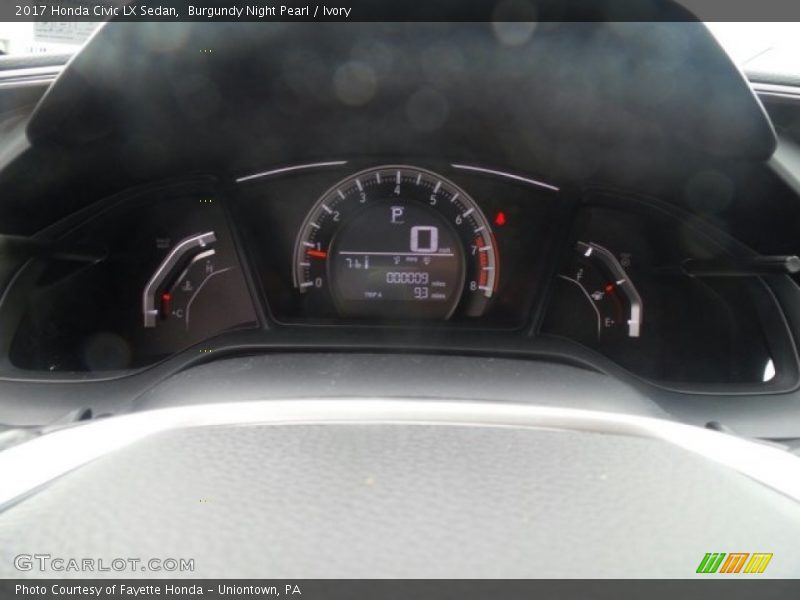 Burgundy Night Pearl / Ivory 2017 Honda Civic LX Sedan