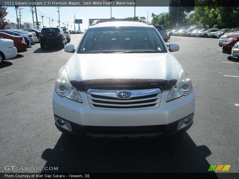 Satin White Pearl / Warm Ivory 2011 Subaru Outback 2.5i Premium Wagon