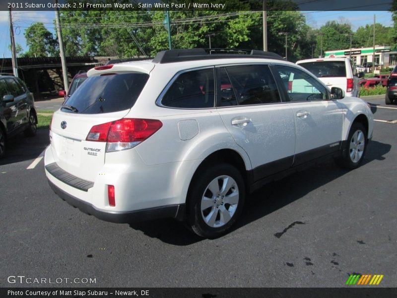 Satin White Pearl / Warm Ivory 2011 Subaru Outback 2.5i Premium Wagon