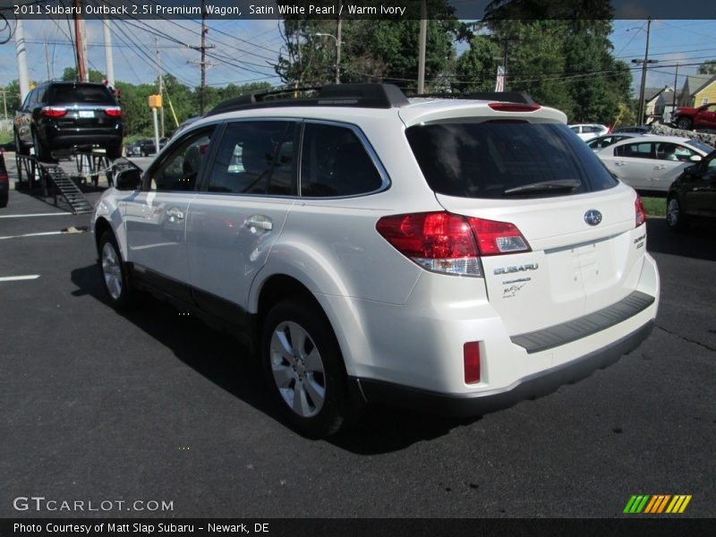 Satin White Pearl / Warm Ivory 2011 Subaru Outback 2.5i Premium Wagon