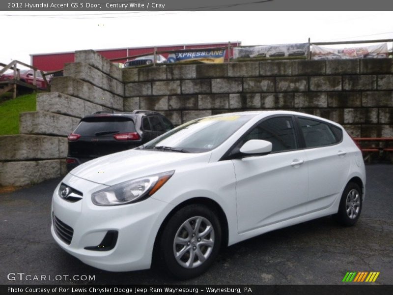 Century White / Gray 2012 Hyundai Accent GS 5 Door