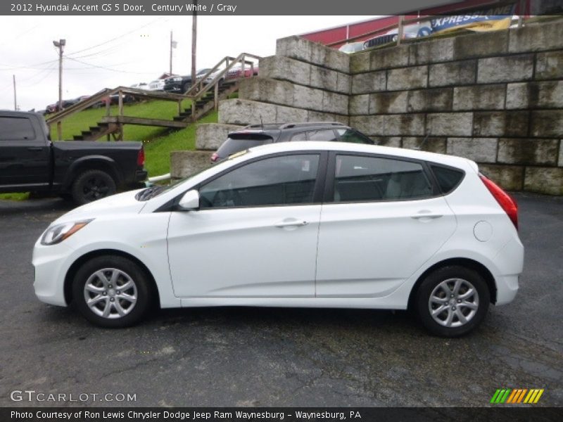 Century White / Gray 2012 Hyundai Accent GS 5 Door