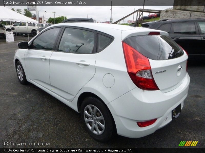 Century White / Gray 2012 Hyundai Accent GS 5 Door