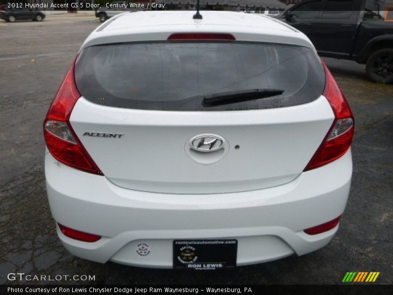 Century White / Gray 2012 Hyundai Accent GS 5 Door