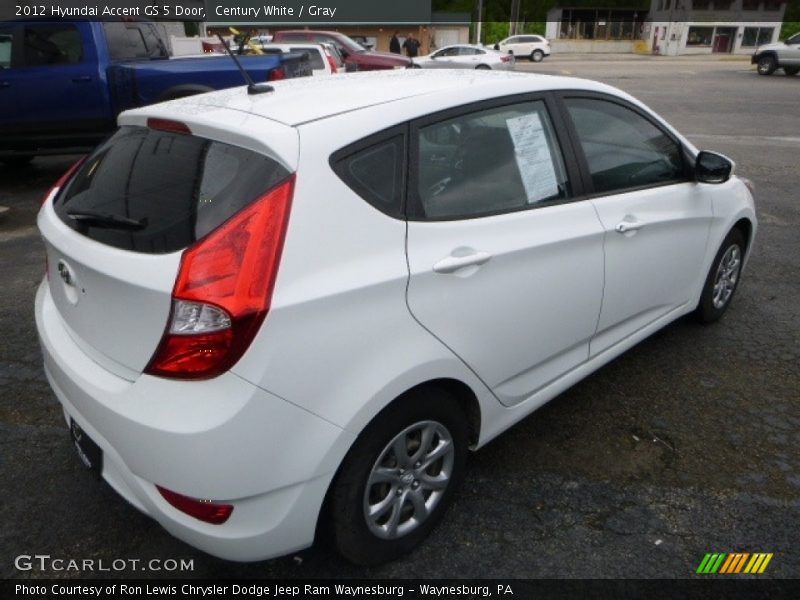 Century White / Gray 2012 Hyundai Accent GS 5 Door