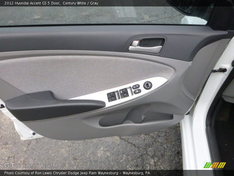 Century White / Gray 2012 Hyundai Accent GS 5 Door