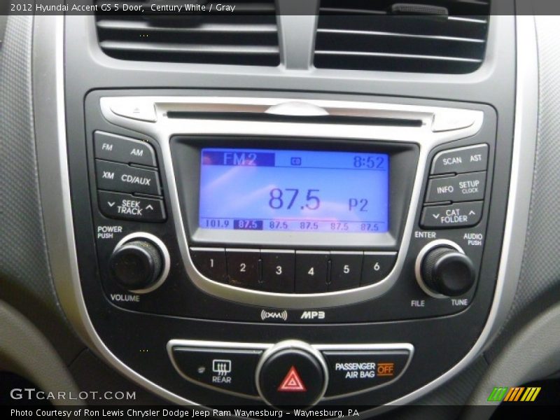 Century White / Gray 2012 Hyundai Accent GS 5 Door