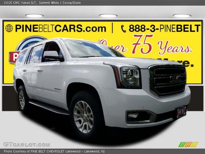 Summit White / Cocoa/Dune 2016 GMC Yukon SLT