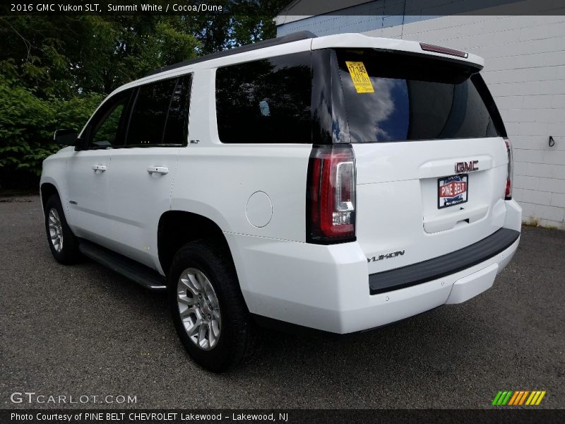 Summit White / Cocoa/Dune 2016 GMC Yukon SLT
