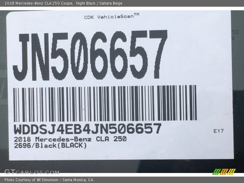 Night Black / Sahara Beige 2018 Mercedes-Benz CLA 250 Coupe