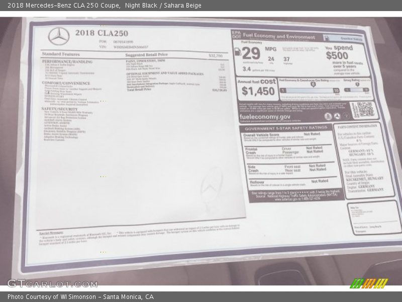 Night Black / Sahara Beige 2018 Mercedes-Benz CLA 250 Coupe