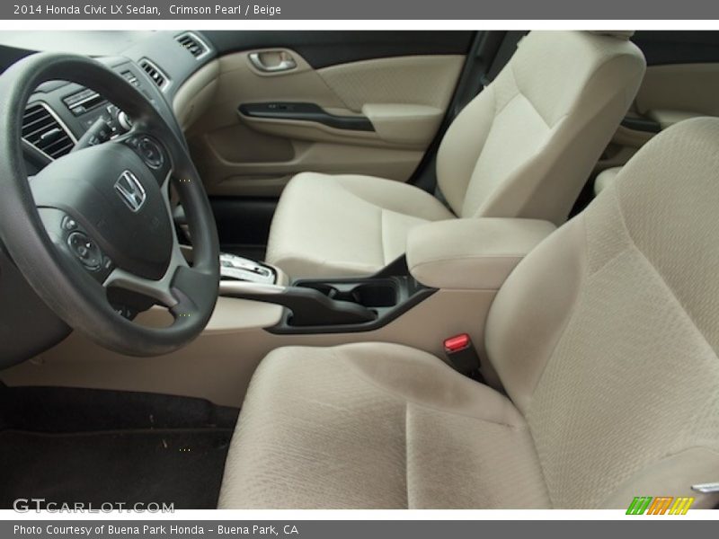 Crimson Pearl / Beige 2014 Honda Civic LX Sedan