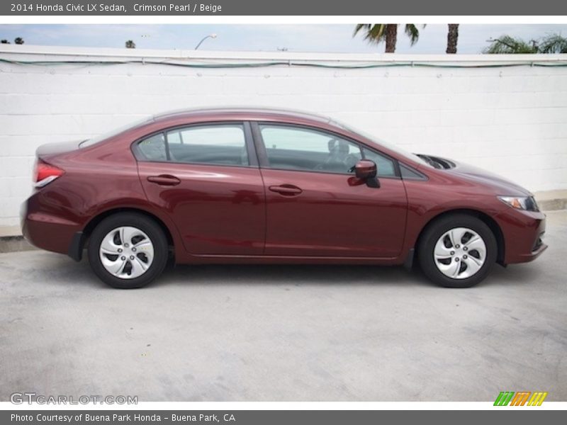 Crimson Pearl / Beige 2014 Honda Civic LX Sedan