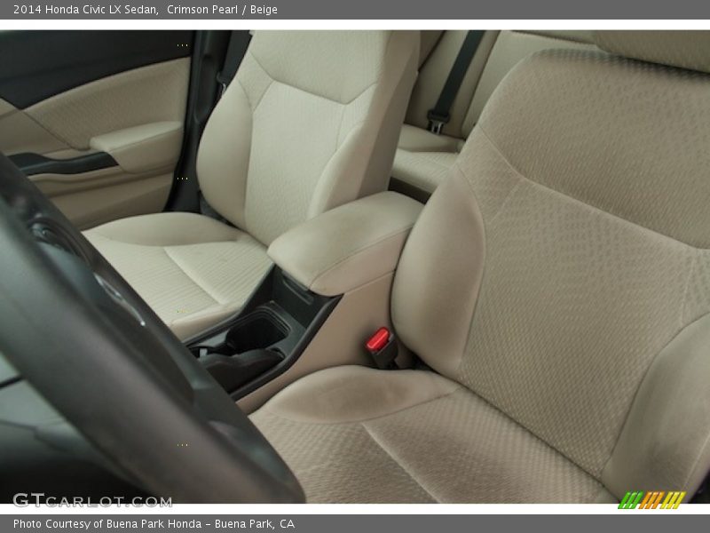 Crimson Pearl / Beige 2014 Honda Civic LX Sedan