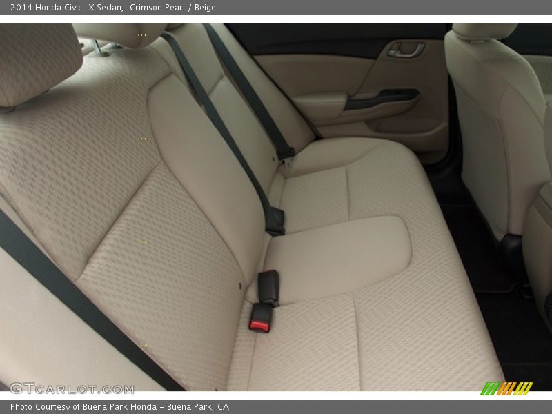 Crimson Pearl / Beige 2014 Honda Civic LX Sedan